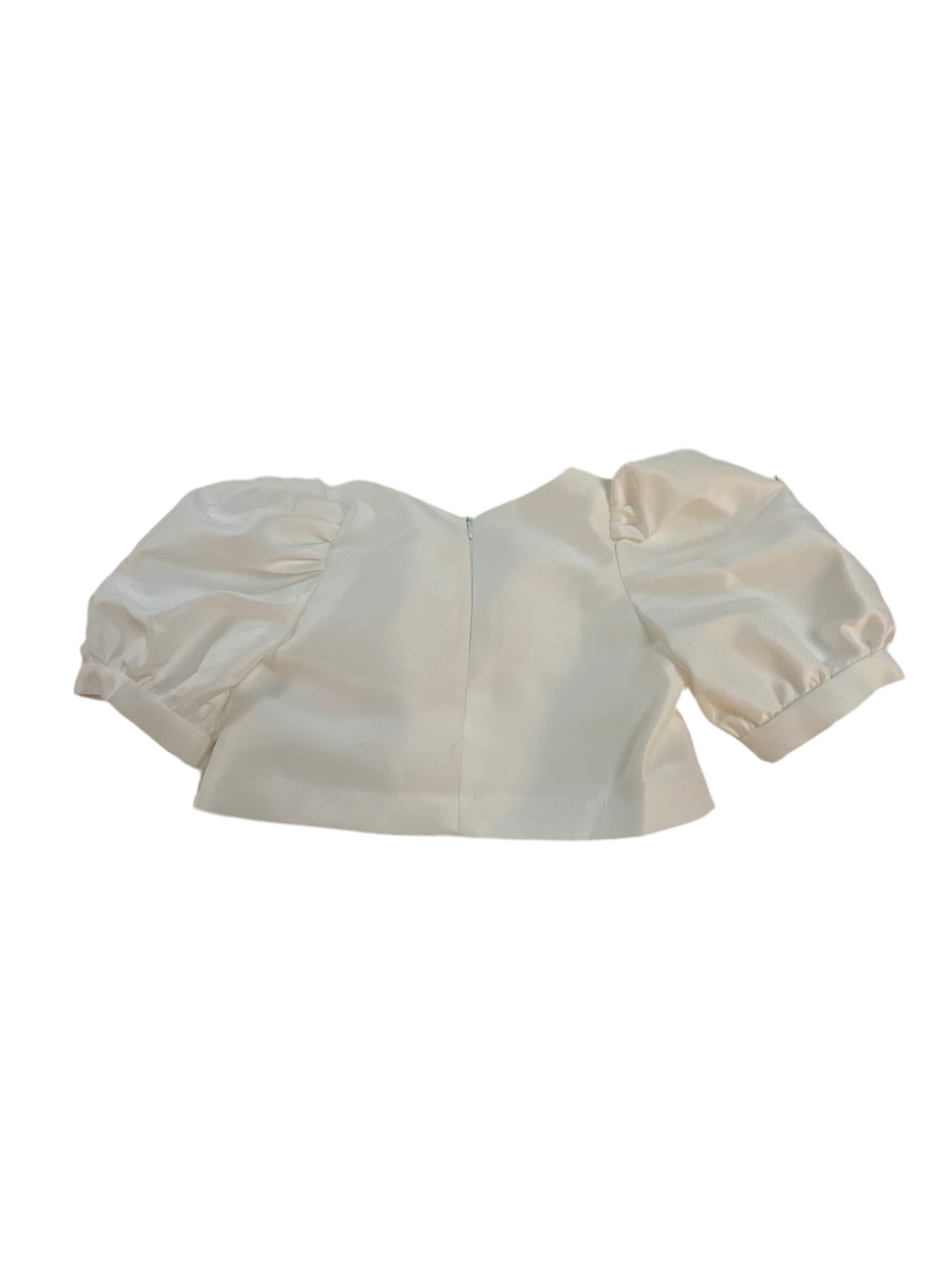 MaMa Luma White S/S Crop Top with Bow