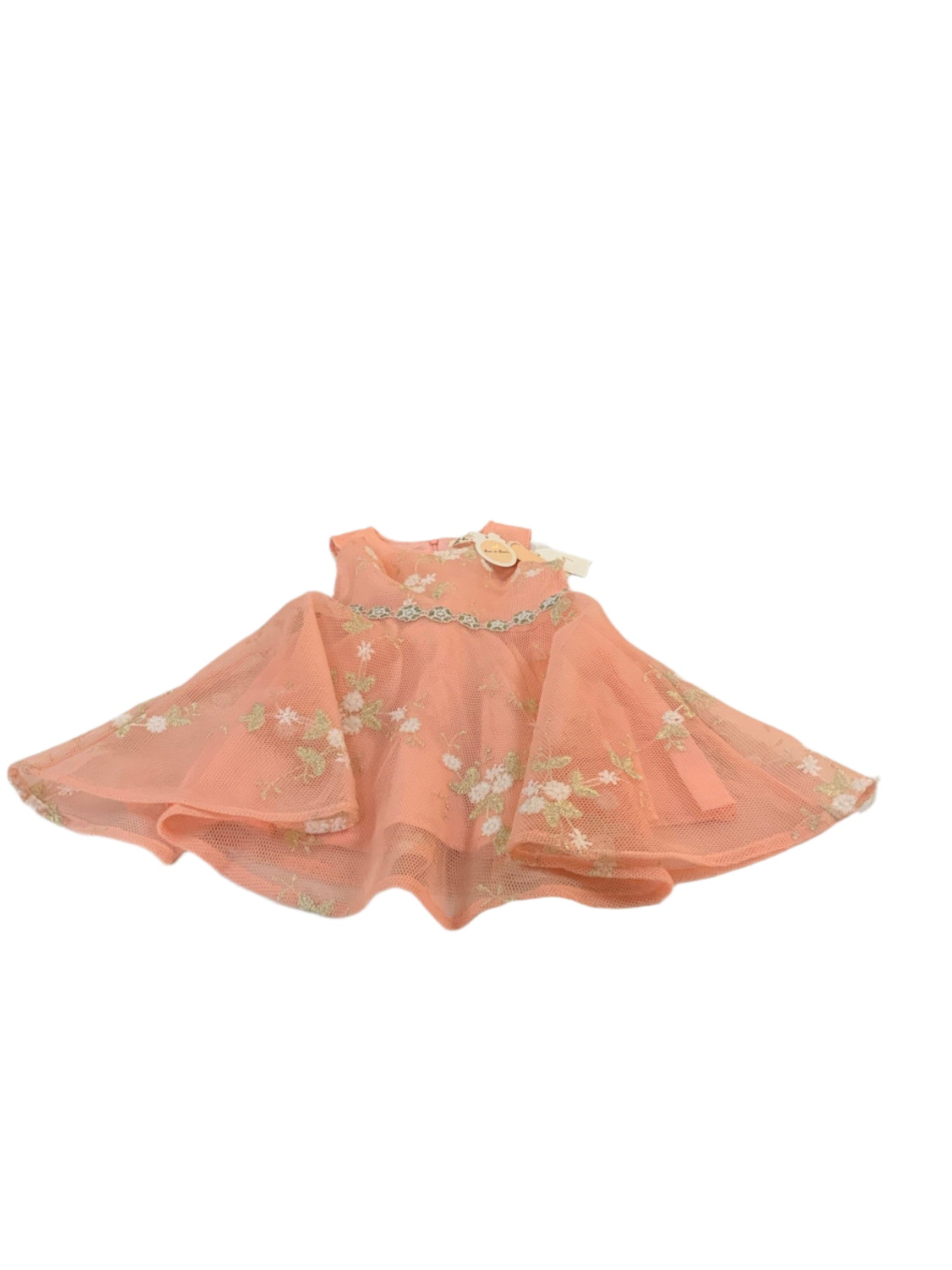 Doe A Dear Pink Lace Floral Dress -Pink