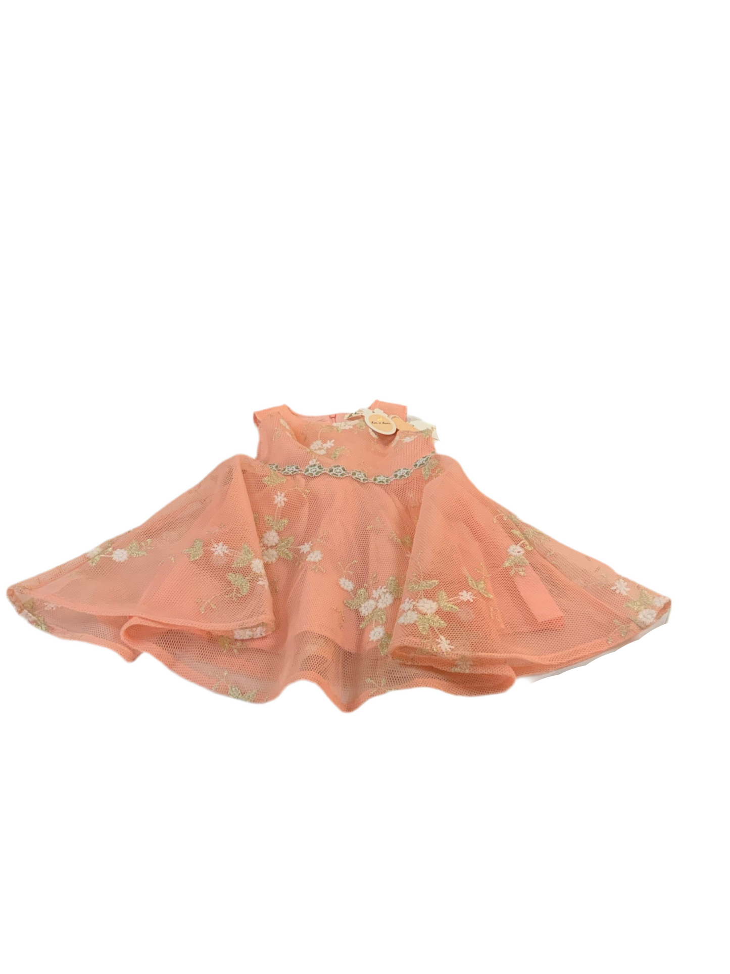 Doe A Dear Pink Lace Floral Dress -Pink