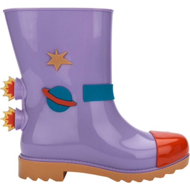 Mini Melissa Kids Rainboot + Fabula, Caramel & Lilac & Red