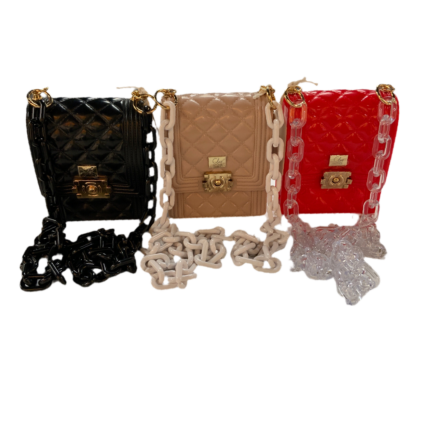 Mini Glam Quilted Clutch Bag by Clay
