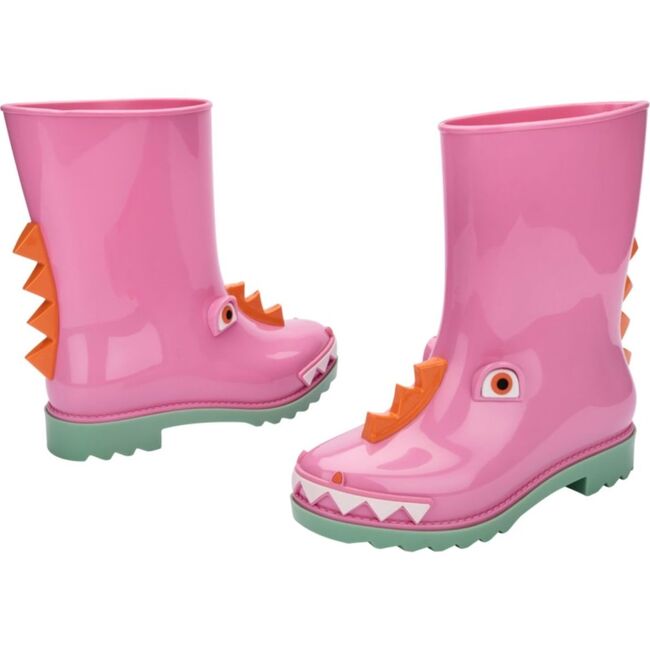 Mini Melissa Girls Pink and Green Mini Rain Boot + Fabula BB